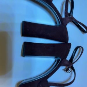 YVES Saint Laurent Chocolate Brown Suede Platforms